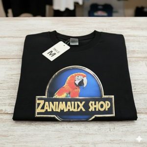 tee-shirt Zanimaux shop 
Ara rouge logo taille M