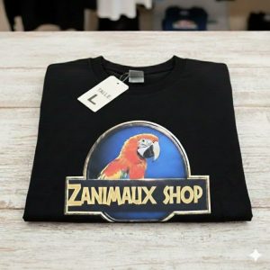 tee-shirt Zanimaux shop 
Ara rouge logo taille L